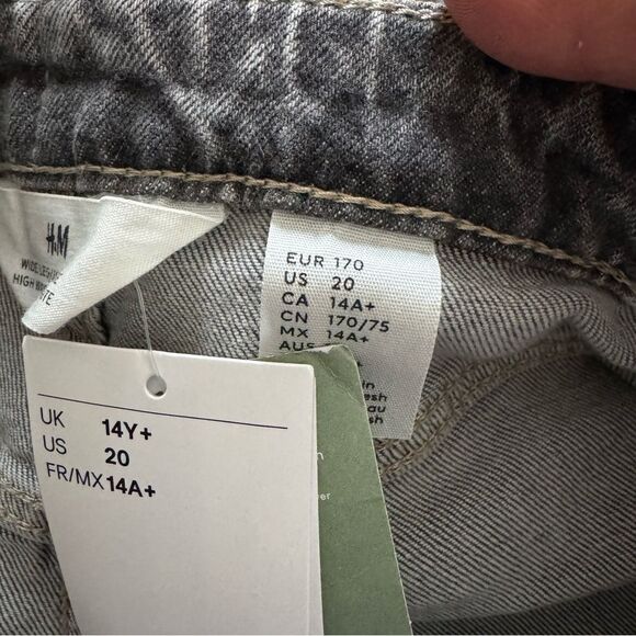 NWT H&M Girls’ Gray Jeans, 20 - Picture 7 of 13